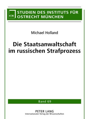 cover image of Die Staatsanwaltschaft im russischen Strafprozess